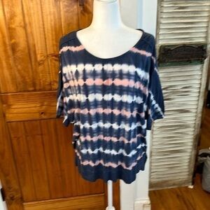 Green Tea blue pink and white tie-dye oversized T-shirt size XXL